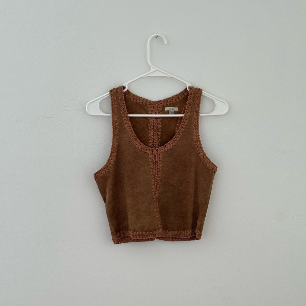 Brown Suede Women's Top